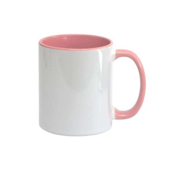 Caneca Para Sublimação Alça e Interior Rosa