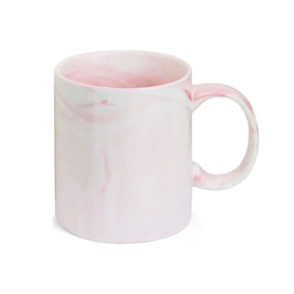 Caneca De Cerâmica Marmorizada Para Sublimação Rosa.