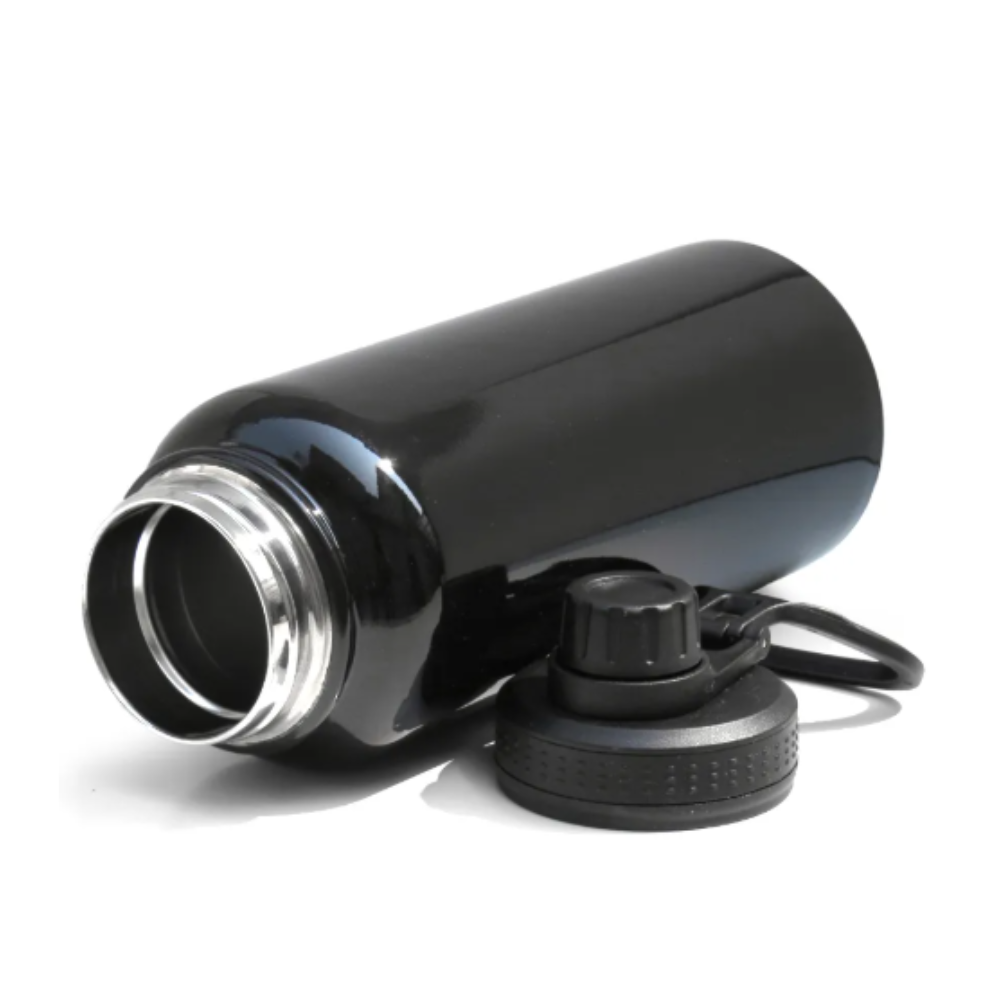 Garrafa Térmica para DTF-UV com Parede Dupla Tampa Cantil Preta - 900ml - Imagem 2